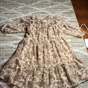 Floral Patterned Kids Dress. Zara, light weight dressy w:gold embellishments NWT